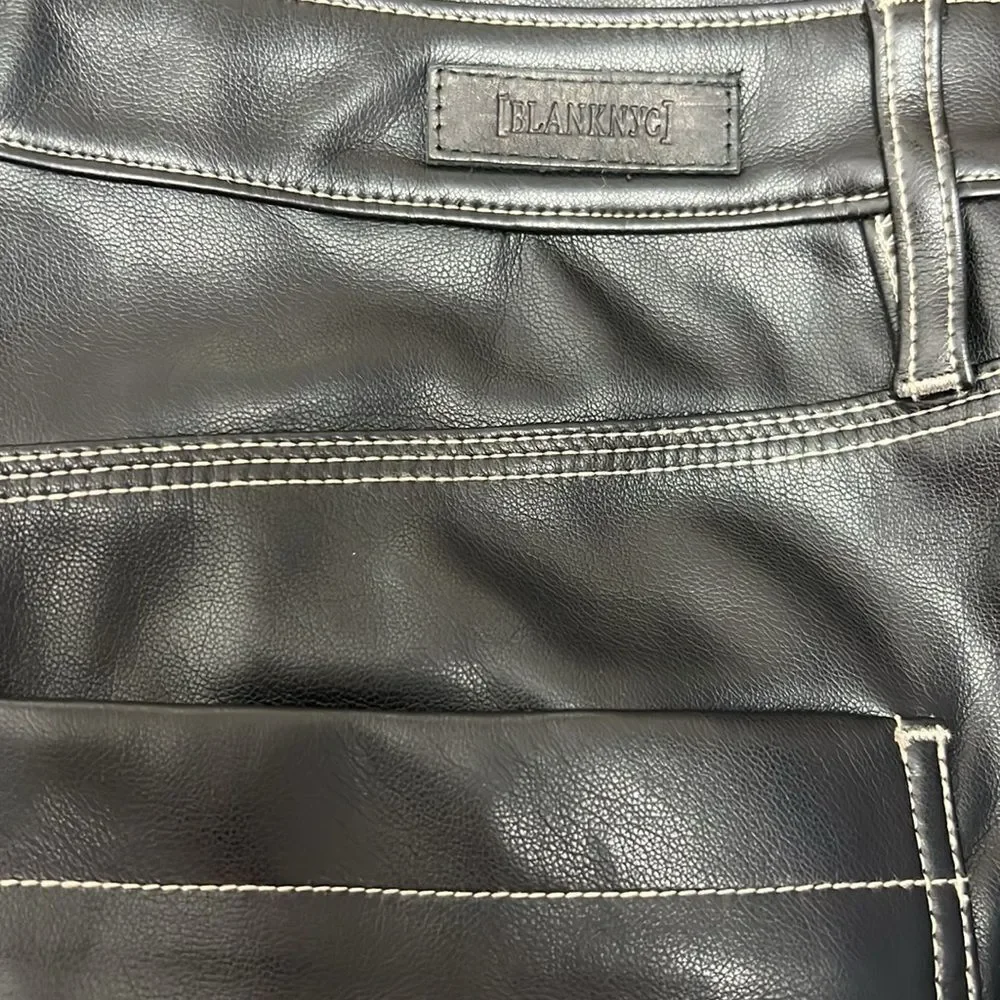 BLANKNYC Vegan Leather Black (City Bound) Carpenter Pants size 30 NWT